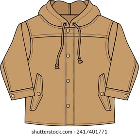 LOS NIÑOS USAN JACKET CON BOLSILLOS Y ILUSTRACIÓN DEL VECTOR DE CAPAS