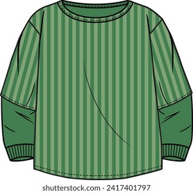 KID BOYS WEAR SWEATSHIRT WITH STRIPE PATTERN VECTOR ILLUSTRATION