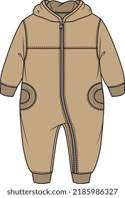 KID BOYS WEAR UTILITY BOILER SUIT ALL IN ONE VECTOR ILLUSTRATION