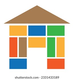 Icono de juguete de ladrillo infantil plantilla de diseño vector ilustración aislada
