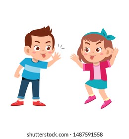 Kid Bully Friend Bad Behavior Vector Stock Vector (Royalty Free ...