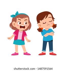 kid bully friend bad behavior vector