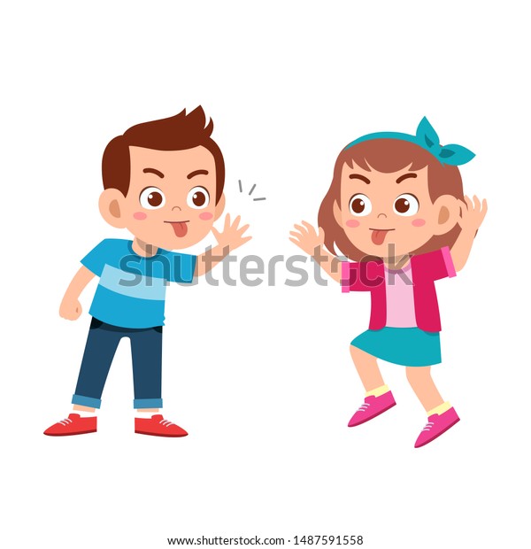 Kid Bully Friend Bad Behavior Vector Stock Vector (royalty Free 