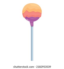 Kid Cake Pop Icon Cartoon Vector. Candy Sugar. Sweet Stick