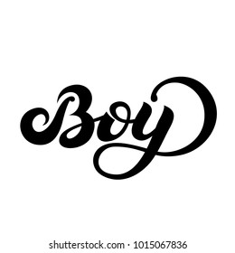 Kid calligraphy background, lettering typography poster. Masculine badge, tag, icon. Vector illustration of Boy text for boys clothes. 