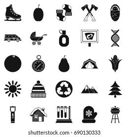 Kid camp icons set. Simple set of 25 kid camp vector icons for web isolated on white background