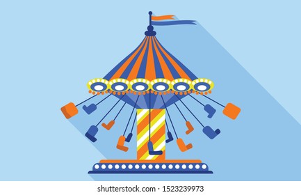 Kid carousel icon. Flat illustration of kid carousel vector icon for web design