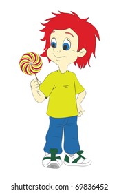 kid cartoon against white background, abstract vector art illustration