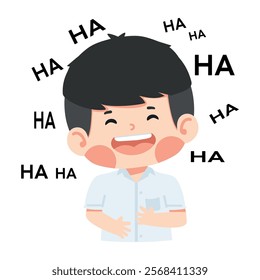 Kid cartoon boy  laughing character