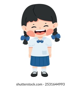 Kid cartoon girl  laughing character