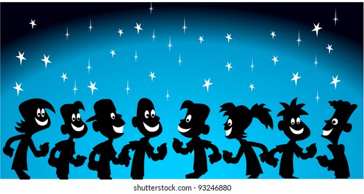 Kid Cartoon Silhouettes
