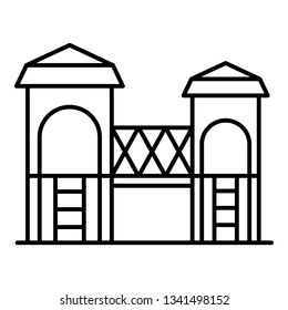 Kid castle playground icon. Outline kid castle playground vector icon for web design isolated on white background