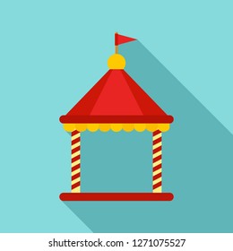 Kid castle tent icon. Flat illustration of kid castle tent vector icon for web design