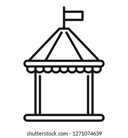Kid castle tent icon. Outline kid castle tent vector icon for web design isolated on white background