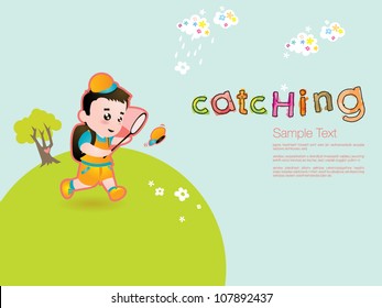 Kid Catching Butterfly