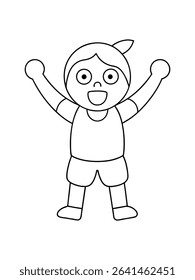 kid celebrating arms raised score 