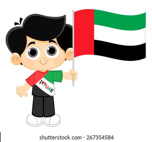 Kid Celebrating UAE National Day