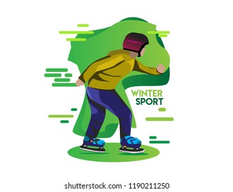 kid celebrating winter with flat design vector