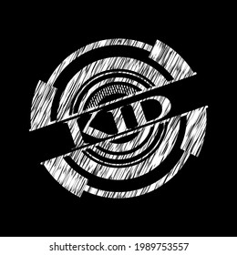 Kid chalkboard emblem on black board. Vector Illustration. Detailed. 