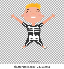 kid character in costume vector concept on transparent background. Cute Halloween kid set. Vector Illustration. - stock vector