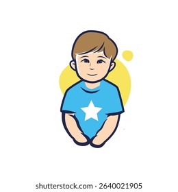 kid character smile vector illustration