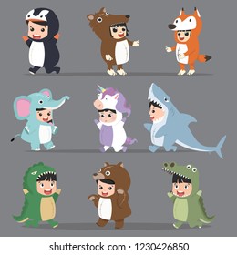 kid characters in Animals costumes Set   - Shutterstock ID 1230426850