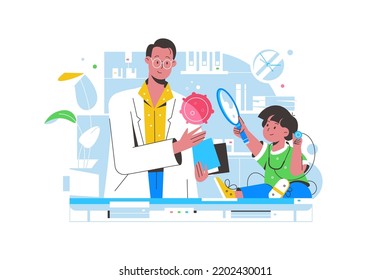 Kid checkup at children doctor
