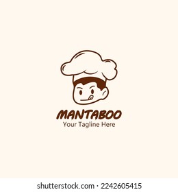 kid chef bread logo branding for restaurant,backery , unique mascot, vector illustration