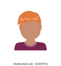 kid child boy avatar faceless vector illustration icon