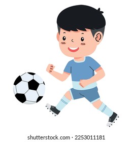 Kid child boy playing football
