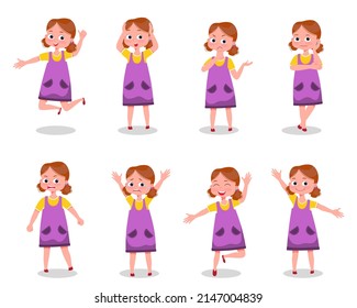 Kid child expression vector illustration set bundle. Set of emotions of children.