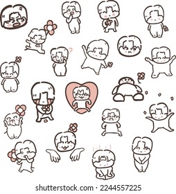 kid child expression vector illustration set bundle