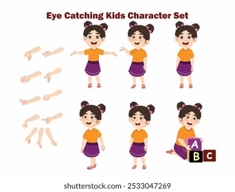 Paquete de conjunto de Ilustraciones vectoriales de expresión infantil