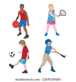 ilustración de vector de deporte infantil