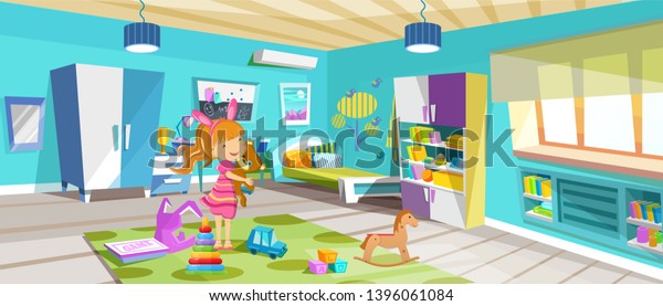 Kid Children Played Room Toys Cozy Stock Vector (Royalty Free ...