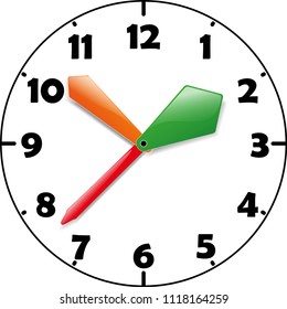 Kid clocks with multicolored arrows