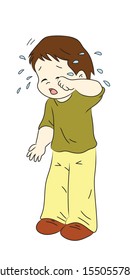 kid crying - vector and illustration - Vector