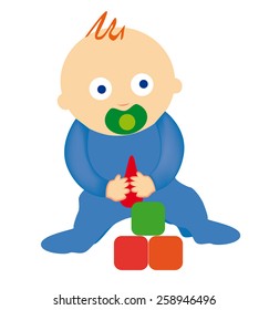 kid with cubes