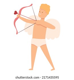 Kid cupid icon cartoon vector. Love day. Baby bow