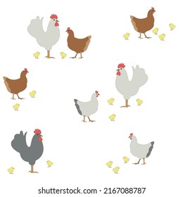 Kid cute cartoon chicken pattern