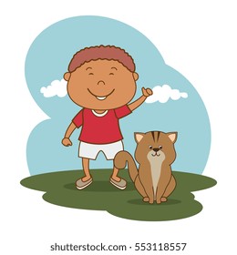 kid with cute mascot