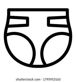Kid diaper icon. Outline kid diaper vector icon for web design isolated on white background