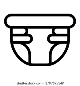 Icono del pañal infantil. Icono de vector del pañal de contorno para diseño web aislado en fondo blanco