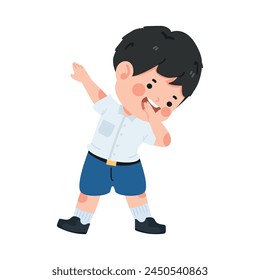 Kid doing dab dance cartoon