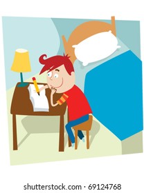 Kid doing homework
