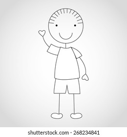 kid draw design, vector illustration eps10 graphic 
