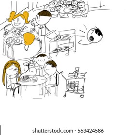 Kid drawing Restaurant