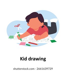 Kid drawing Vector illustration which can easily modify or edit
