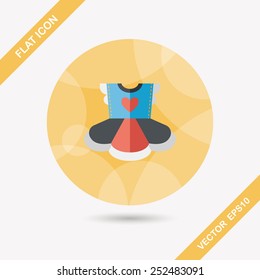 kid dress flat icon with long shadow,eps10
