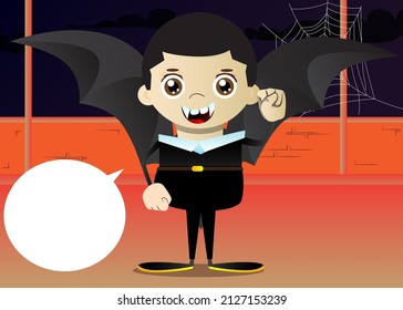 Kid dressed for Halloween making power to the people fist gesture. Vector cartoon character illustration of kids ready to Trick or Treat.